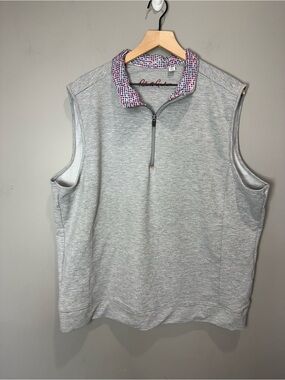 Robert Graham Men's Heather Grey‎ Quarter-Zip Vest Size 3X